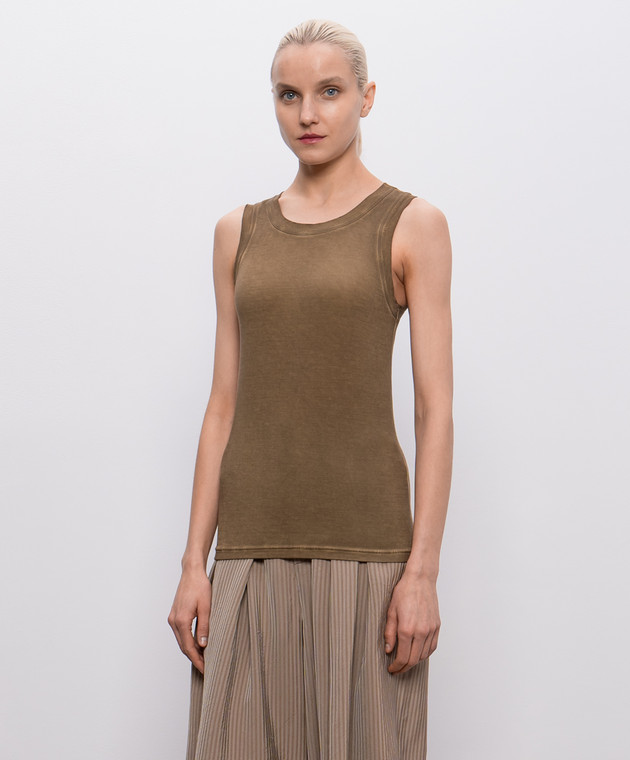 UMA WANG Коричнева майка Ti UW1030 зображення 3