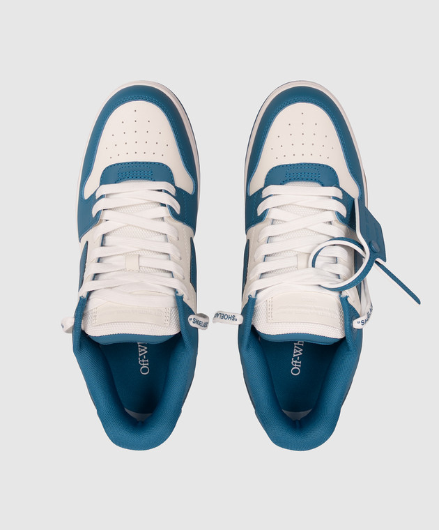 Off-White Синие кожаные кроссовки Out Of Office OF05724101 изображение 4