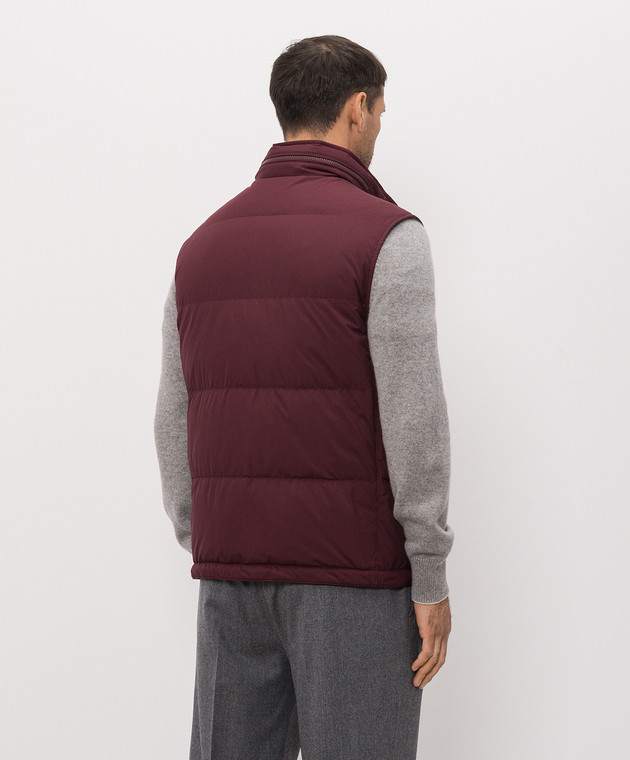 Brunello Cucinelli Бордовий пуховий жилет MV4081611 зображення 4