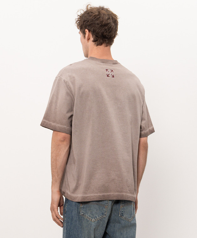 Off-White Бежевая футболка Dreaming Narciso 44MAA120F26J015 изображение 4