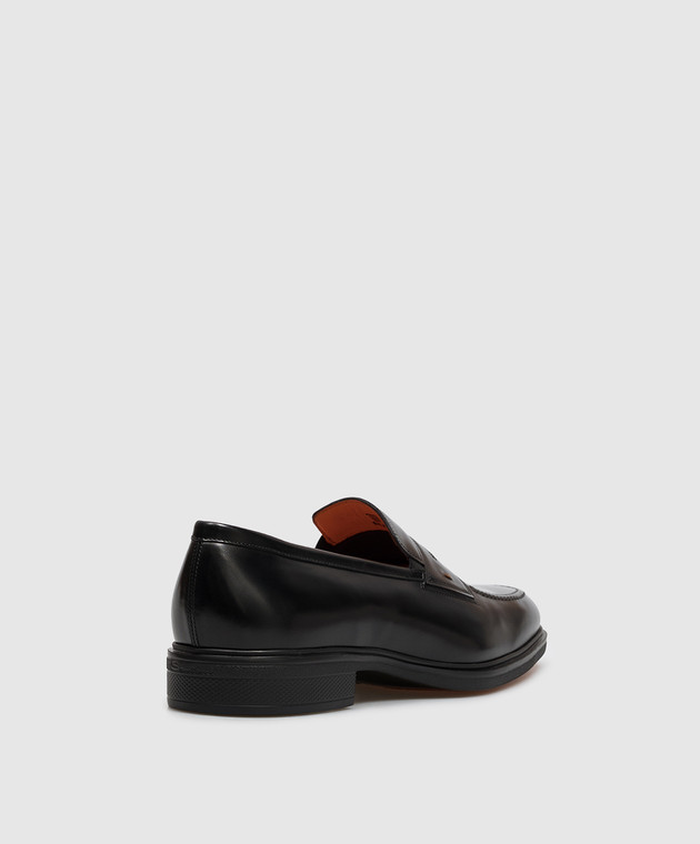 Santoni Чорні шкіряні лофери MGEG18964NEAXNTG зображення 3