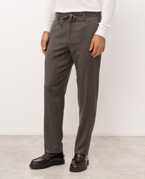 Canali Коричневые брюки из шерсти AR03472V91659