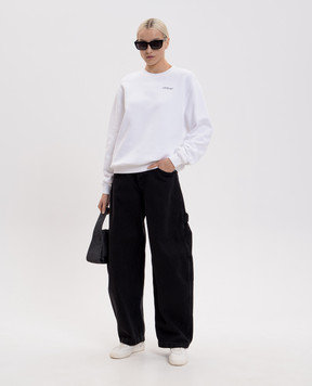 Off-White Білий світшот з квітковим принтом емблеми Arrow 2BA055S26FLE002