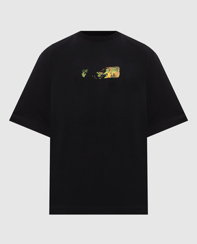 Off-White Чорна футболка з принтом Spices Arrow 44MAA120F26J00D