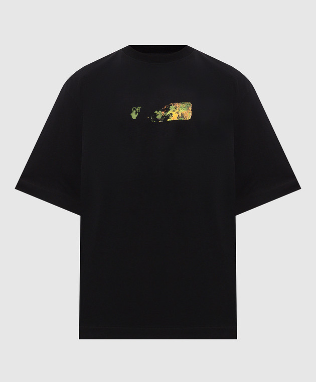 Off-White Черная футболка с принтом Spices Arrow 44MAA120F26J00D