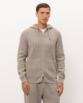 Brunello Cucinelli Бежевая спортивная куртка из кашемира M22704806G