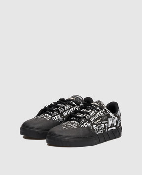 Off-White Чорні кеди Vulc779 в принт логотипа OMIA296F25LEA002