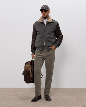 Brunello Cucinelli Вельветовые брюки цвета хаки M280NF1012