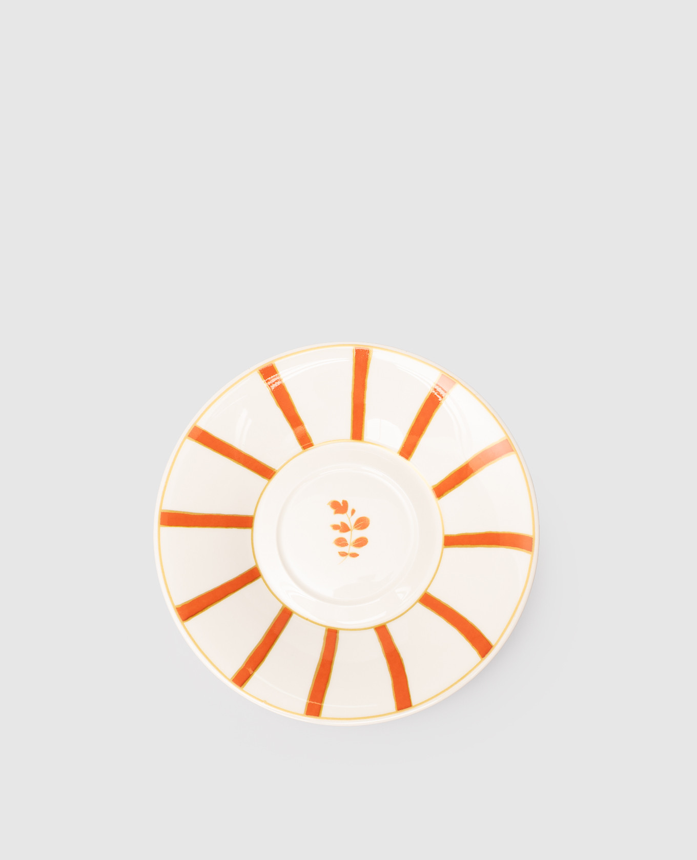 

Белое фарфоровое блюдце для чашки для чая Striche Arancio e Oro, Белый, Посуда