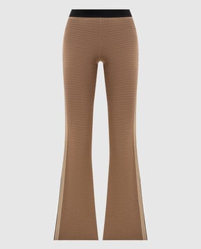 Palm Angels s Коричневі штани кльош з лампасами PWHG021S24KNI001