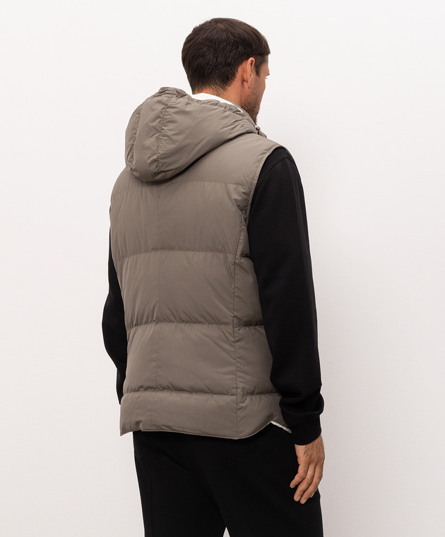 Brunello Cucinelli Серый пуховой жилет MV4081628 изображение 4