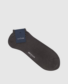 Bresciani Сірі короткі шкарпетки з бавовни MP009RI0006BR