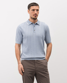 Peserico Блакитне поло в рубчик R59490F189173R