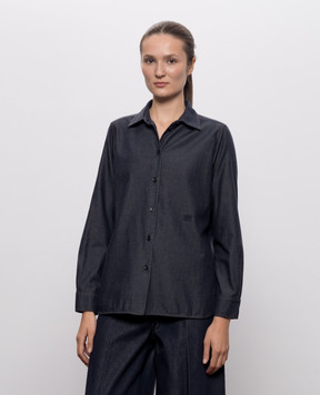 Max Mara Синяя джинсовая рубашка MOLO MXMMOLO