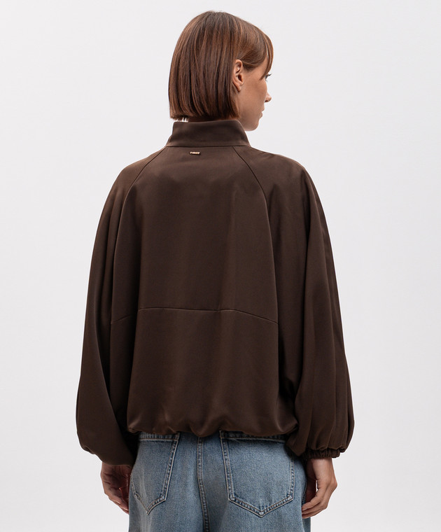 Twinset Коричневая куртка с фактурным логотипом 262TP2132 изображение 4