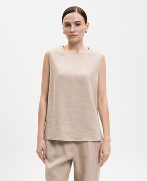 Asceno Бежевий топ Trento з льону T088F66C510