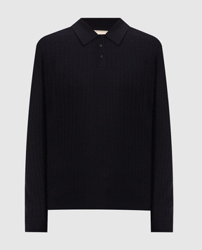 Trussardi Синє поло з вовни у візерунок M0148000112NMK646K36