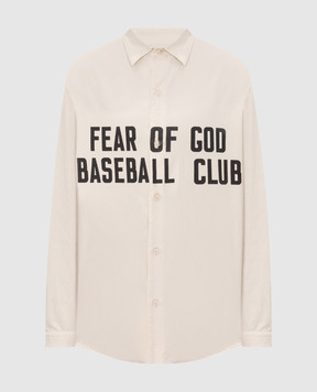 Fear of God Бежевая рубашка с принтом логотипа FG9M60611BCG