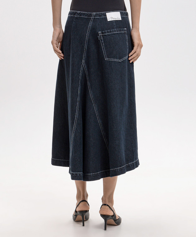 3.1 Phillip Lim Синяя юбка джинсовая с патчем логотипа P26136250MWD изображение 4