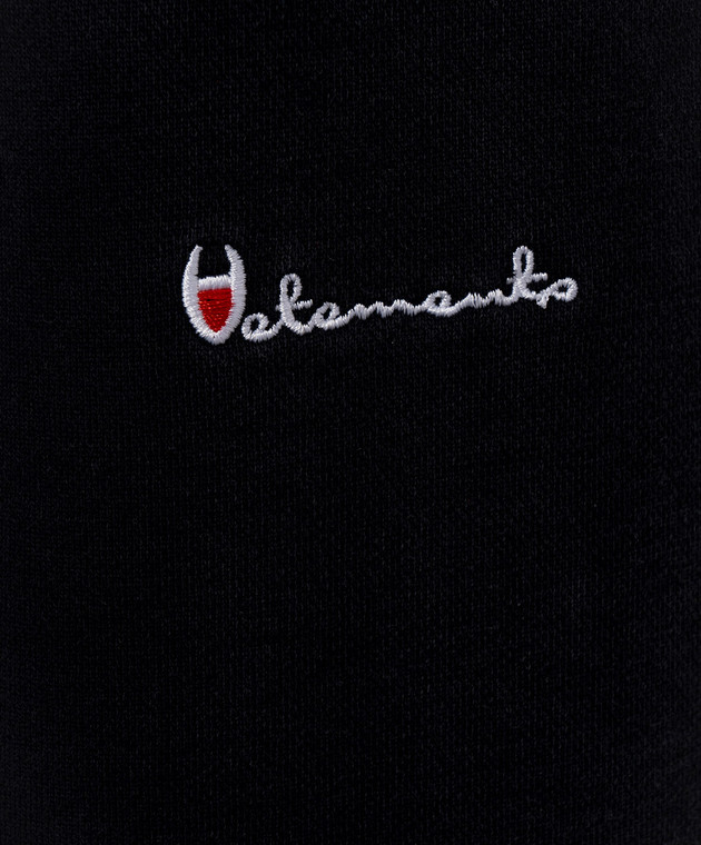 Vetements Чорні джогери з вишивкою логотипа MH27SP228B зображення 5