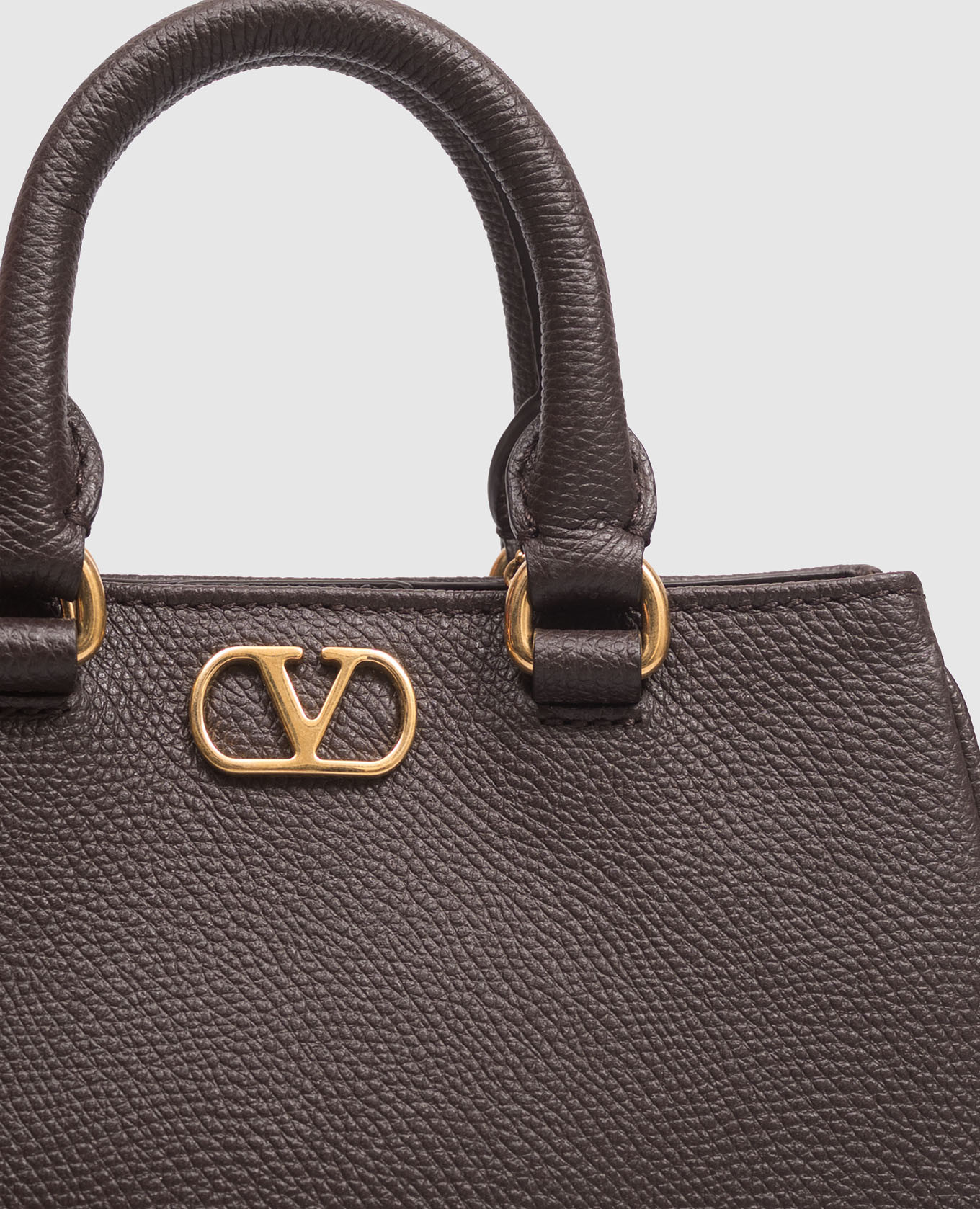 Valentino Коричневая кожаная сумка-мини VLogo 9W2P0BA9SNP изображение 6