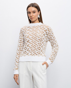 Peserico Білий джемпер з льоном A99103F039308A