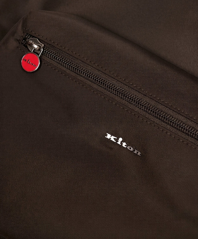 Kiton Коричневий рюкзак з металевим логотипом UBA0160N01270 зображення 4
