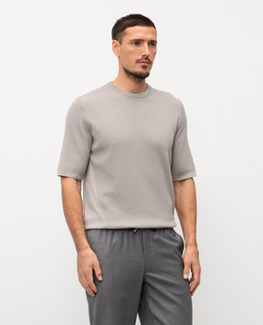 Sease Серая футболка из шерсти с логотипом KR067XG065