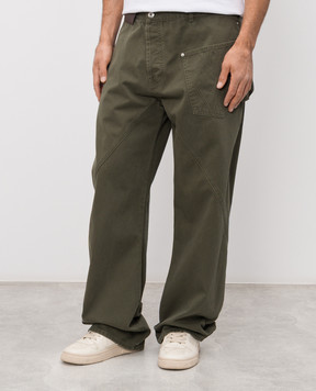 JW Anderson Джинси кольору хакі з патчем логотипа DT0126PG1933