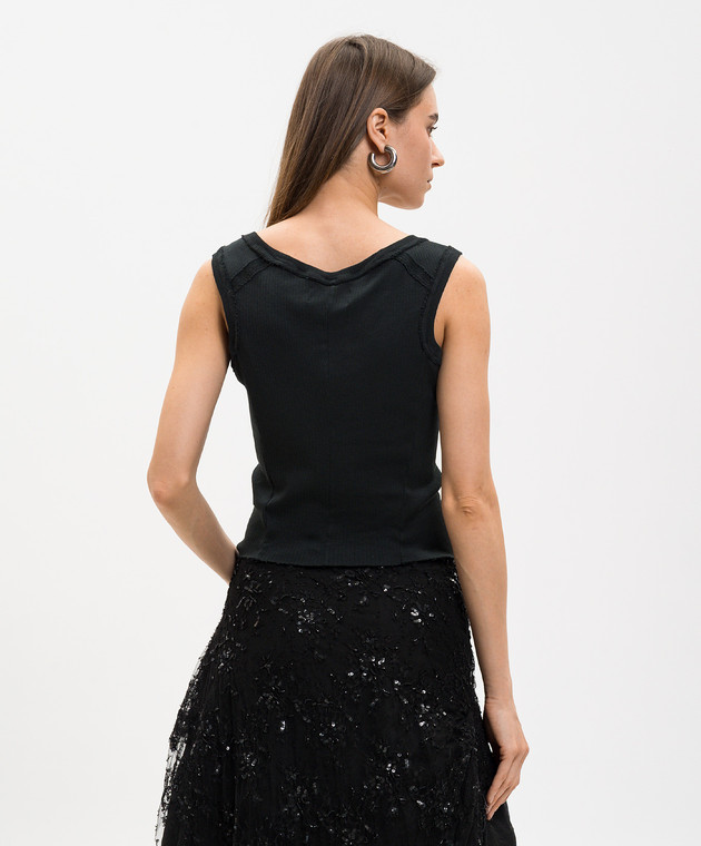 Marc Le Bihan Черная майка в рубчик 2841 изображение 4