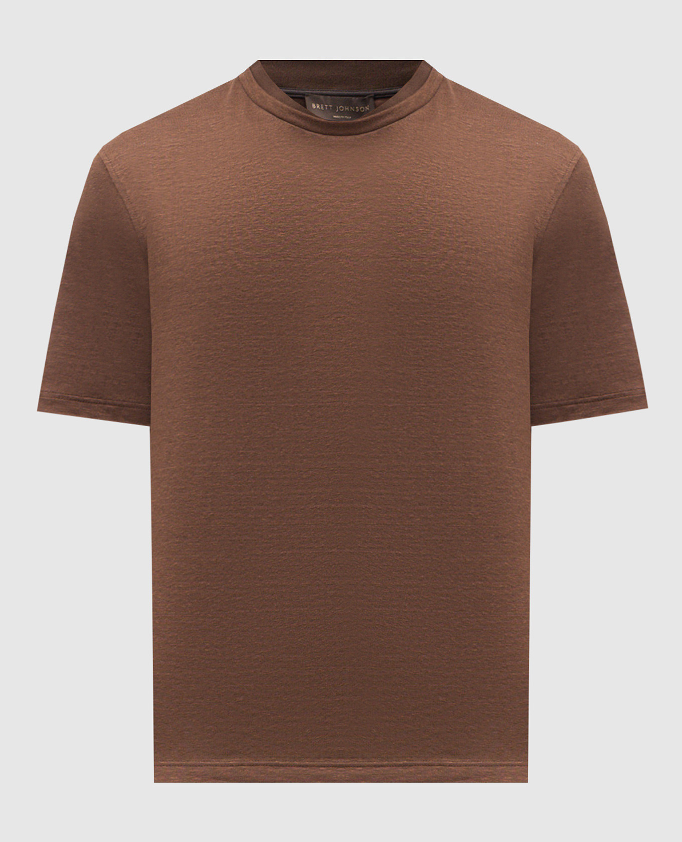 

Коричневая футболка из льна и шелка, Коричневый, Футболки