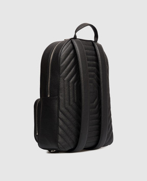 Stefano Ricci Чорний шкіряний рюкзак з емблемою з палладієвим покриттям ND150PVD