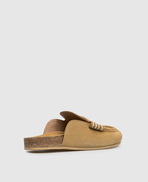 JW Anderson Коричневые мюли замшевые Stitch LF0084LA0319