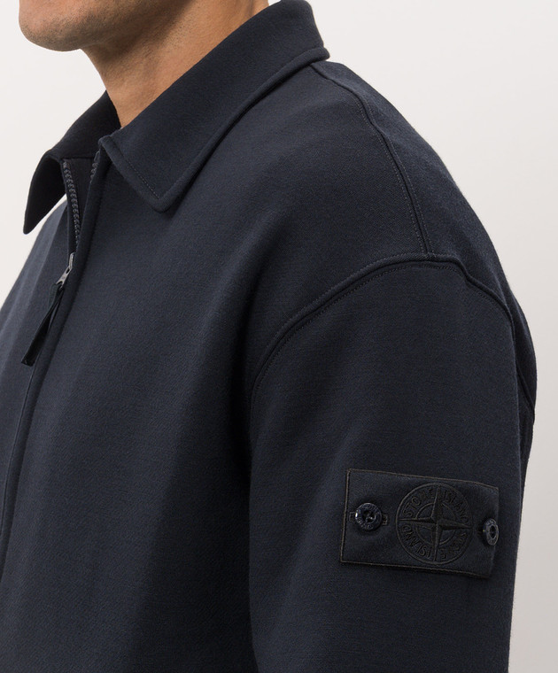Stone Island Синій кардиган з вовною L2S156100014S0F15 зображення 5
