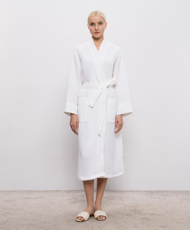 L'Appartement Белый вафельный халат MIAWAFFLEBATHROBE изображение 2