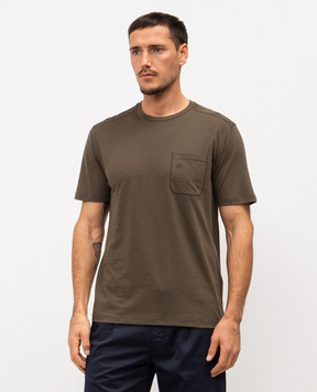 Stefano Ricci Футболка кольору хакі з вишивкою монограми логотипа MNH6104990803