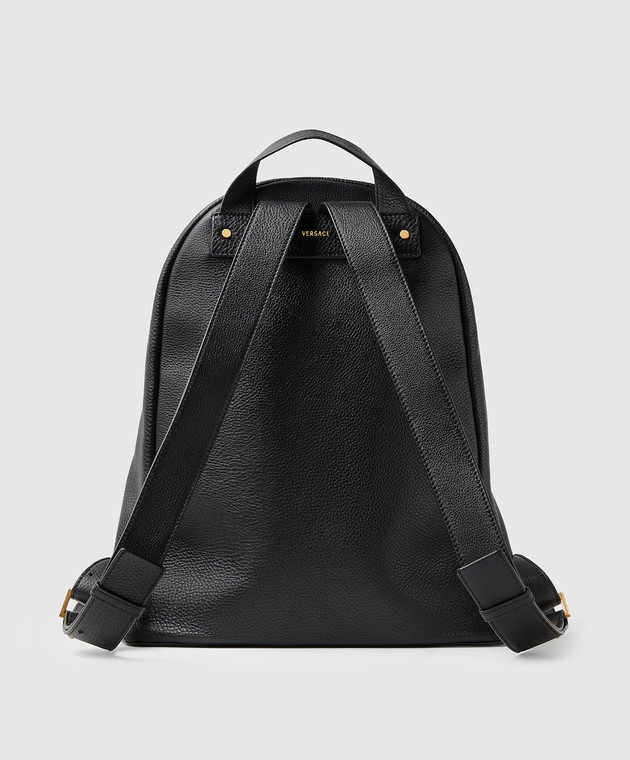 Versace Черный кожаный рюкзак Lou 10243601A18107 изображение 3