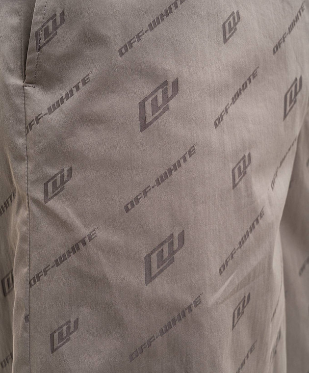 Off-White Сірі шорти у візерунок 44XCB092S26F002 зображення 5