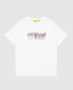 Off-White Дитяча біла футболка Big Bookish Stamp 44BAA002F26J001