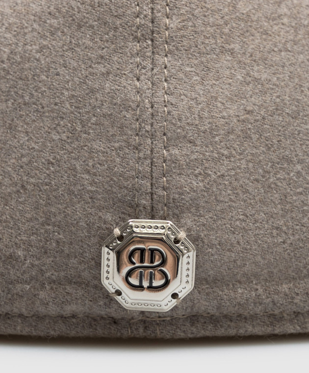 Bertolo Cashmere Бежевая кепка из шерсти 000307002286 изображение 4
