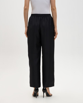 Alexander Wang Чорні штани із шовку з вишивкою логотипа 1WC2264527