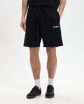 Off-White Черные шорты с эмблемой Heraldic Arrow 44MCI013S26F001