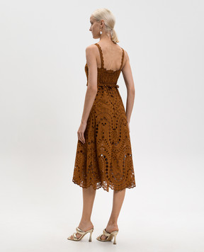 Charo Ruiz Коричнева сукня міді Glimmer 263611