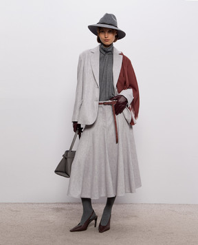 Brunello Cucinelli Сіра спідниця з вовни MP549G4076