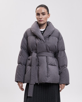 Be Florence Серый пуховик с поясом BE2638