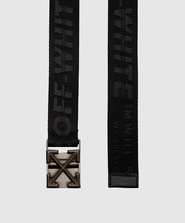 Off-White Чорний ремінь з тканим візерунком логотипа OWMRB03F26FB01 зображення 3
