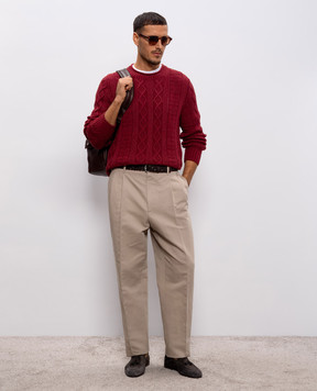 Brunello Cucinelli Бордовий светр у візерунок M28505900