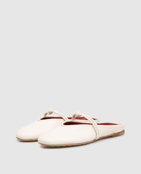 Bottega Veneta Бежеві шкіряні мюлі Rosa Mary-Jane 855863VBSD0