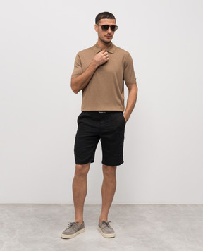 Stefano Ricci Коричневе поло із шовку з емблемою K414000P31F26160