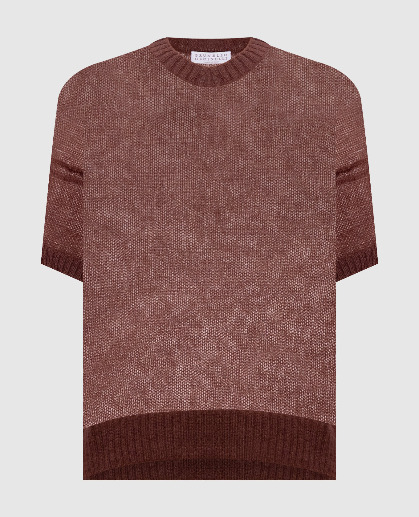 Коричневый топ с шерстью